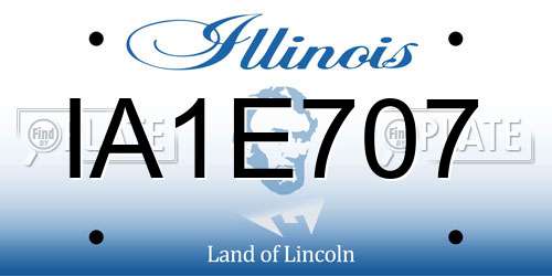 IA1E707 Illinois License Plate