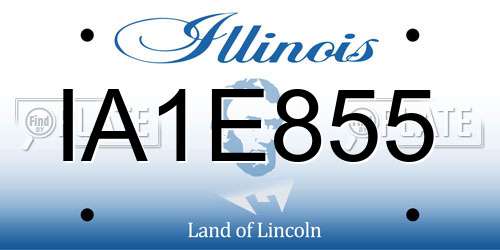 IA1E855 Illinois License Plate