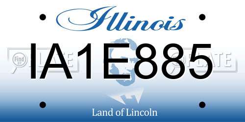 IA1E885 Illinois License Plate