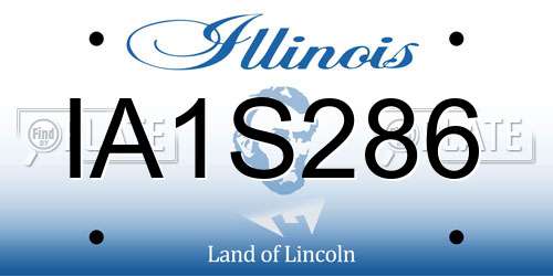IA1S286 Illinois License Plate