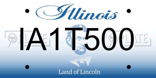 IA1T500 Illinois License Plate