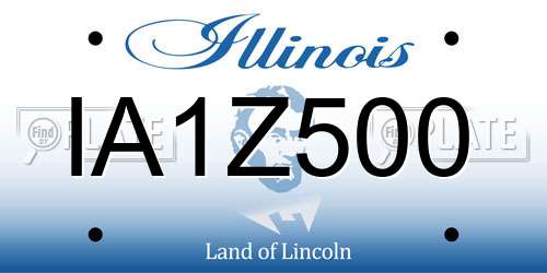 IA1Z500 Illinois License Plate