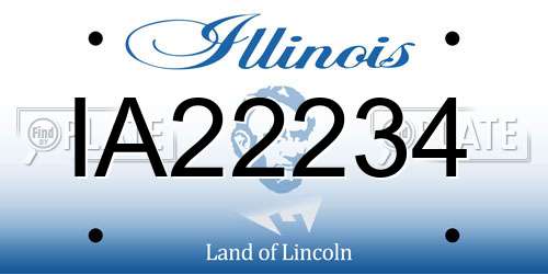IA22234 Illinois License Plate