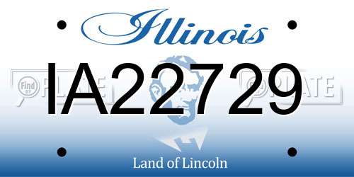 IA22729 Illinois License Plate