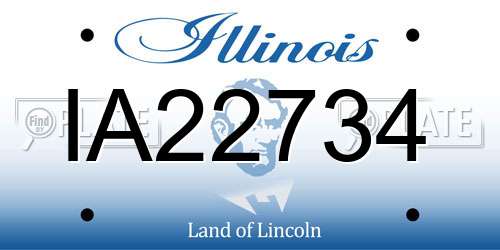IA22734 Illinois License Plate