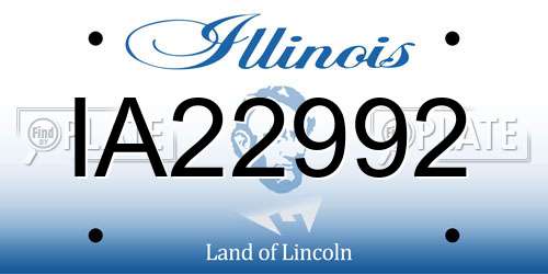 IA22992 Illinois License Plate