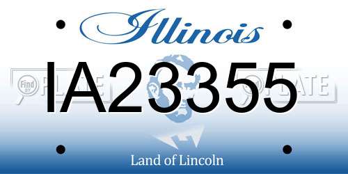 IA23355 Illinois License Plate