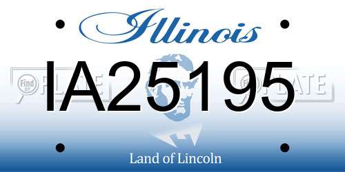 IA25195 Illinois License Plate