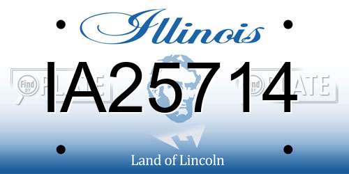 IA25714 Illinois License Plate