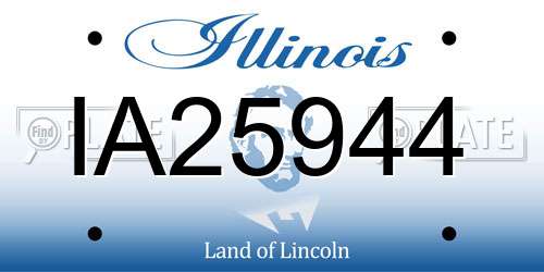 IA25944 Illinois License Plate