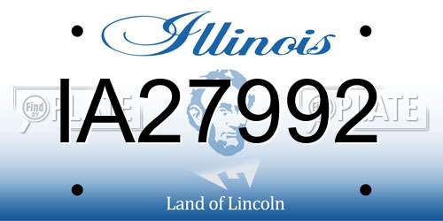 IA27992 Illinois License Plate