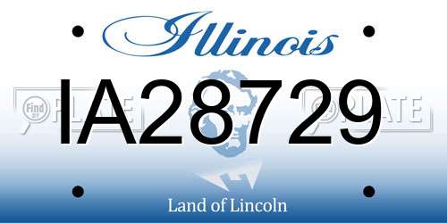 IA28729 Illinois License Plate
