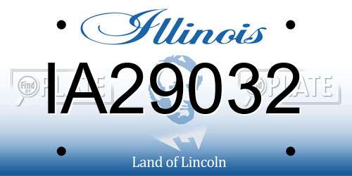 IA29032 Illinois License Plate