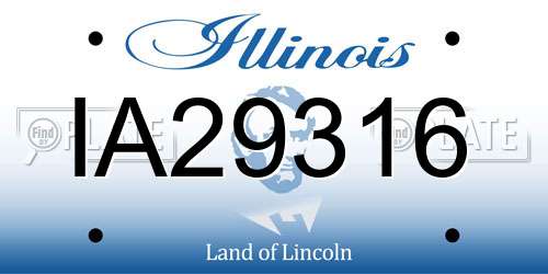 IA29316 Illinois License Plate