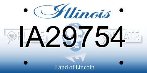 IA29754 Illinois License Plate