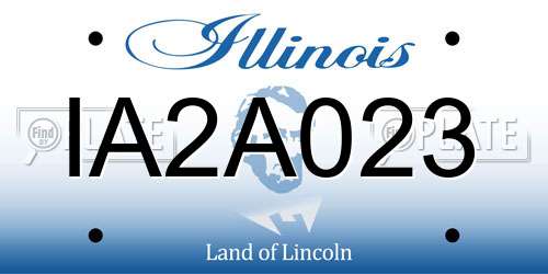 IA2A023 Illinois License Plate