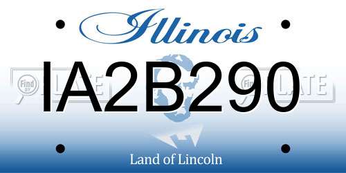 IA2B290 Illinois License Plate