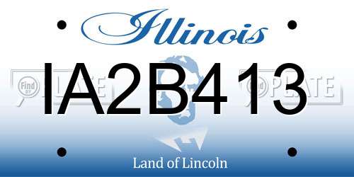 IA2B413 Illinois License Plate