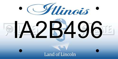 IA2B496 Illinois License Plate
