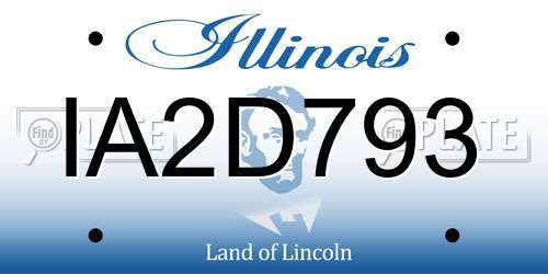 IA2D793 Illinois License Plate