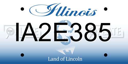 IA2E385 Illinois License Plate