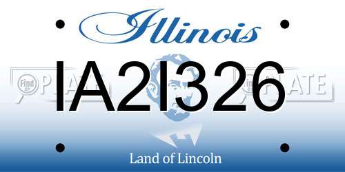IA2I326 Illinois License Plate