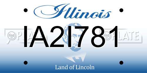 IA2I781 Illinois License Plate