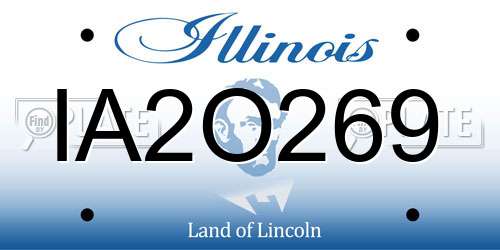 IA2O269 Illinois License Plate