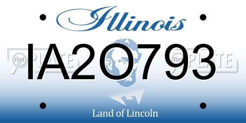 IA2O793 Illinois License Plate