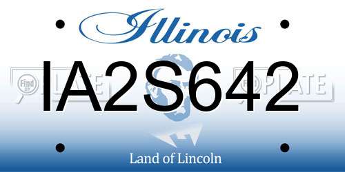 IA2S642 Illinois License Plate