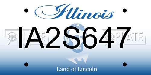 IA2S647 Illinois License Plate