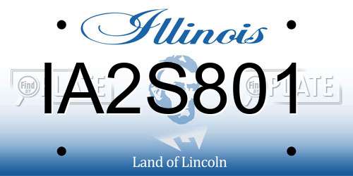 IA2S801 Illinois License Plate