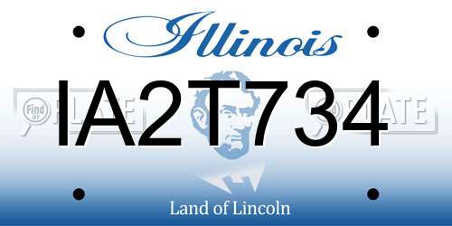 IA2T734 Illinois License Plate