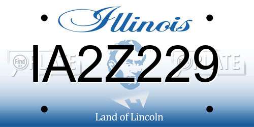 IA2Z229 Illinois License Plate