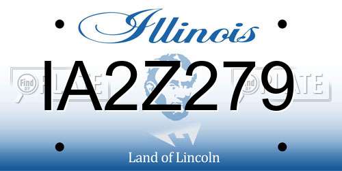 IA2Z279 Illinois License Plate