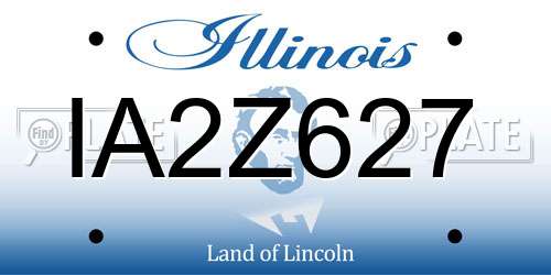 IA2Z627 Illinois License Plate