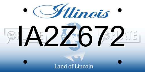 IA2Z672 Illinois License Plate