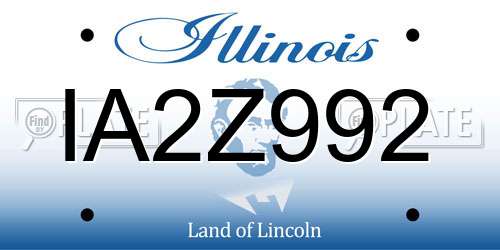 IA2Z992 Illinois License Plate