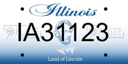 IA31123 Illinois License Plate