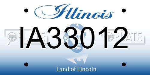 IA33012 Illinois License Plate