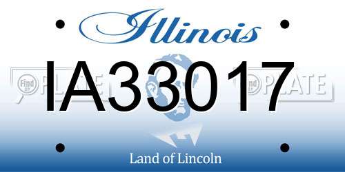IA33017 Illinois License Plate