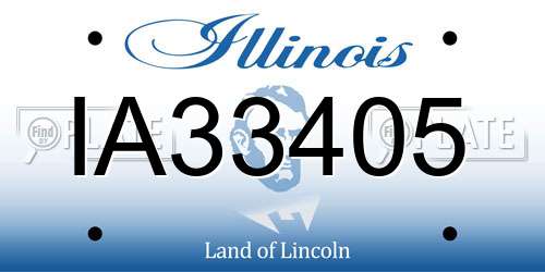 IA33405 Illinois License Plate