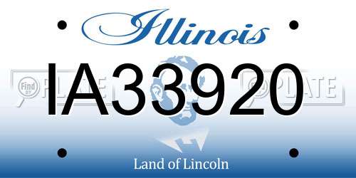 IA33920 Illinois License Plate