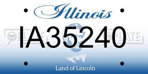 IA35240 Illinois License Plate