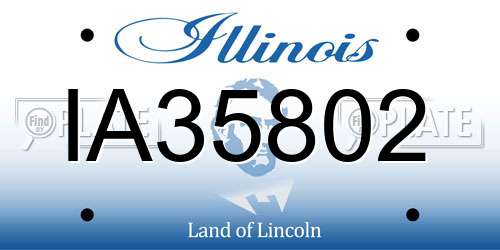 IA35802 Illinois License Plate
