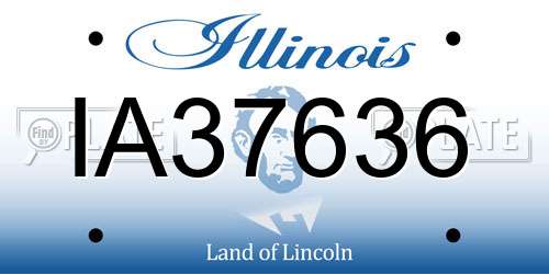 IA37636 Illinois License Plate