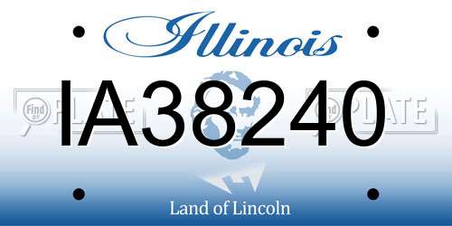 IA38240 Illinois License Plate