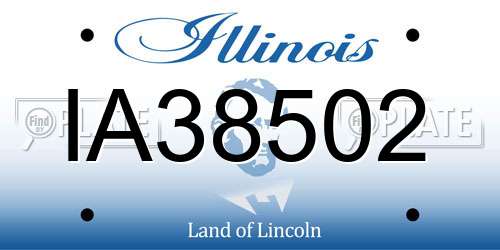 IA38502 Illinois License Plate