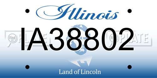 IA38802 Illinois License Plate
