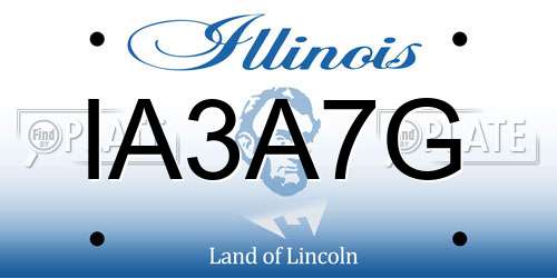 IA3A7G Illinois License Plate